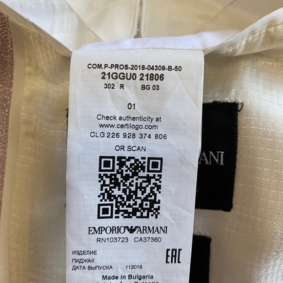 EMPORIO ARMANI G Line Light Pink Lavender Blazer EU 50 Viscose Old Money Wedding - Picture 14 of 16